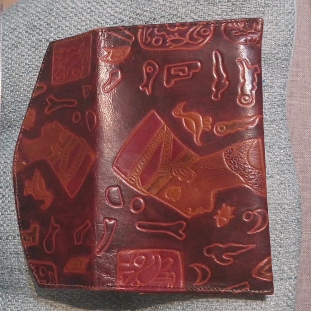 Hieroglyphs Leather Wallet